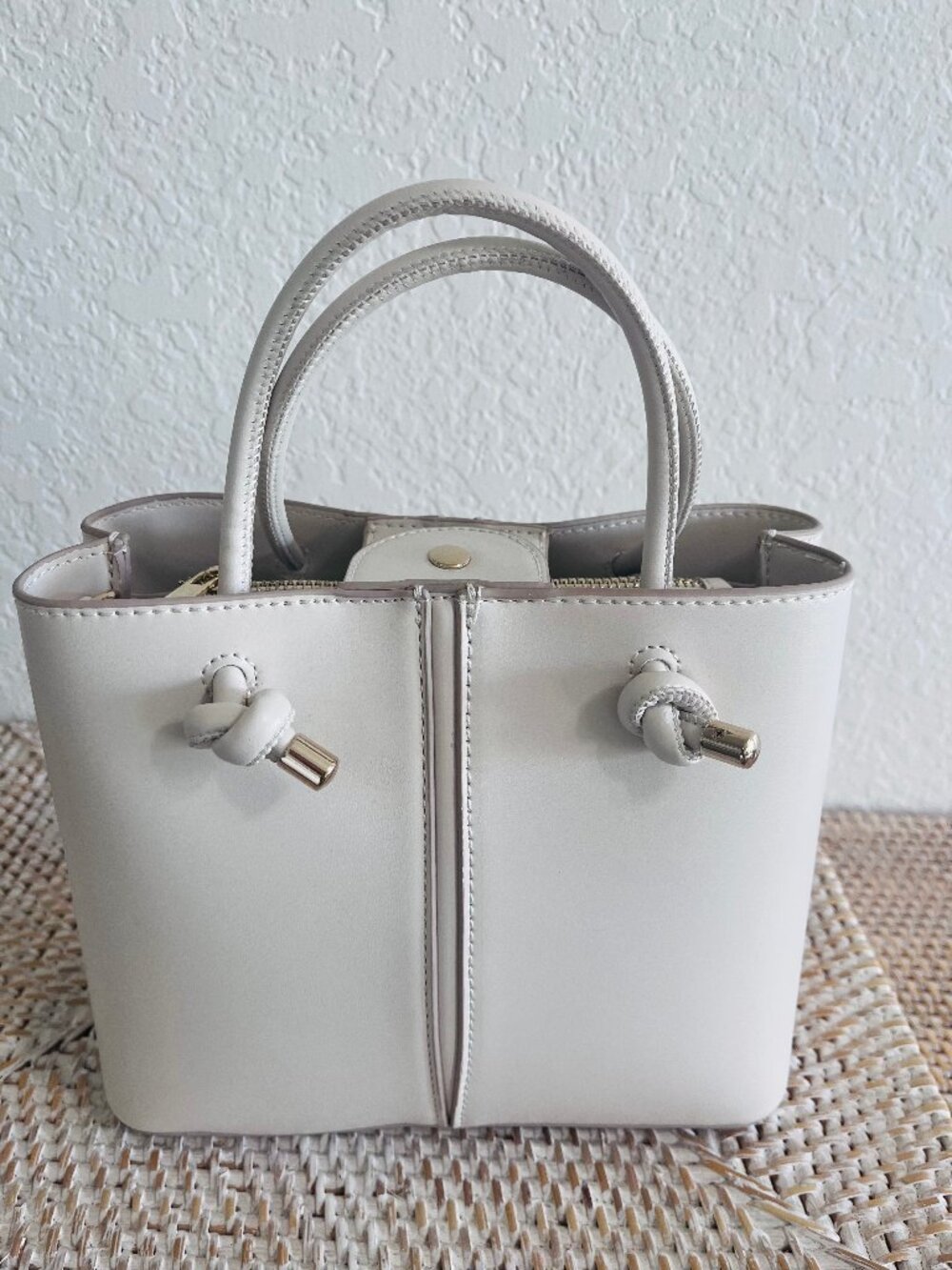 LOT OF TWO!! Zara Mini Totes Crossbody Handbags Cotton Fabric/Vegan - Picture 3 of 16